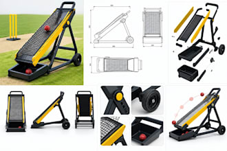 design cricket training equipment, accessories and sports products in 3d cad