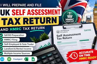prepare and file UK self assessment tax return and hmrc tax return