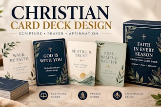design scripture cards, prayer cards, flash card and christian affirmation decks