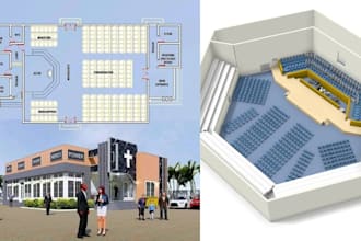 create church permit drawings, floor plans, elevations and architectural plans