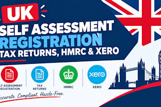 handle UK self assessment registration, tax returns, hmrc and xero