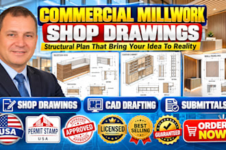 do architectural millwork shop drawing for commercial submittals