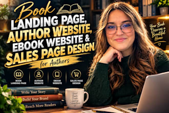 book landing page author website ebook website and sales page design for authors
