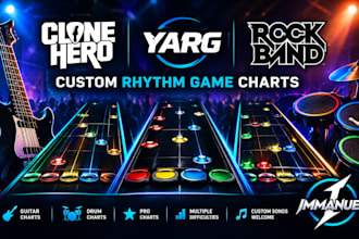 create guitar and drum chart for your favorite song on clone hero rock band yarg