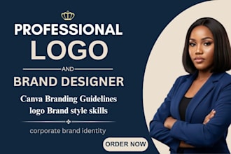 design a professional canva brand kit, logo, style guide and social media