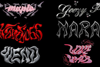 design 3d logo chrome type molten liquid with animation