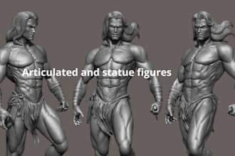 sculpt 3d articulated action figure, anime toys statue for 3d printing