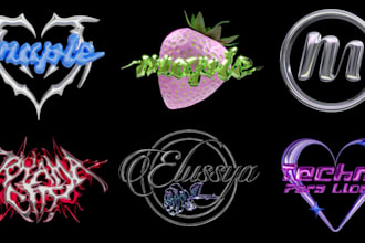 design 3d logo chrome type molten liquid with animation