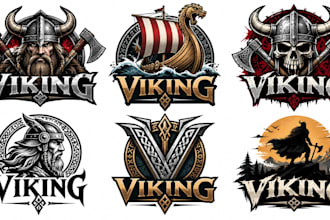 design a professional, norse, warrior, mythology, nordic, medieval viking logo