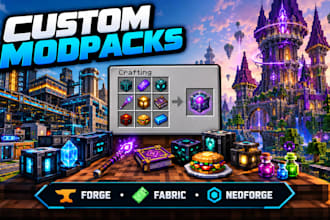 create a custom minecraft modpack and configure server for forge neoforge fabric