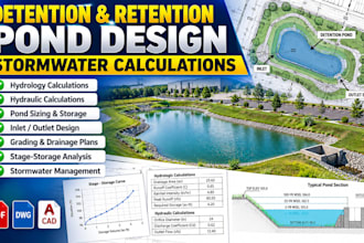 design tx fl detention retension ponds and do stormwater calculations