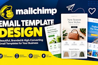 design mailchimp email template, newsletter and email campaign