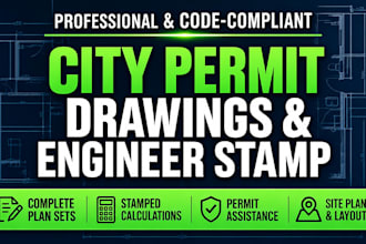 city permit drawings as USA architect for permit and engineer seal