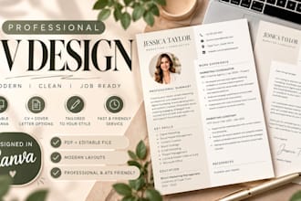 design a professional modern CV resume in canva