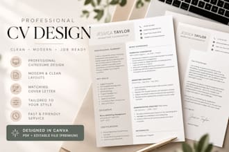 design a professional modern CV resume in canva