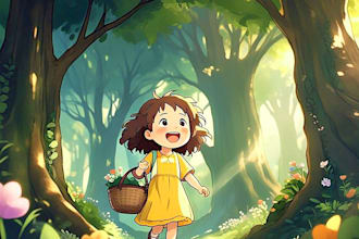 design children story book, child book illustration