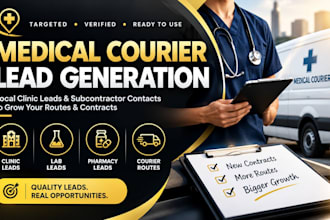 research local clinic leads and medical courier subcontractor contacts