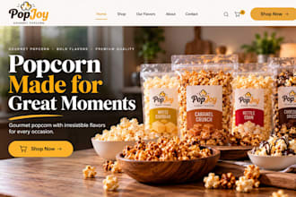 design wix popcorn brand website gourmet snack ecommerce food brand website