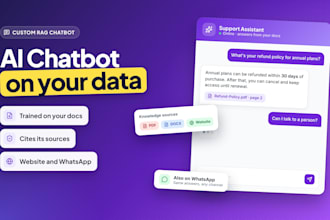 build ai chatbot, rag chatbot or whatsapp ai chatbot trained on your data