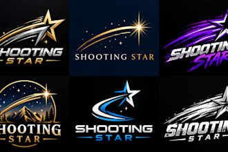 design a professional star, space, astronomy, dream celestial shooting star logo