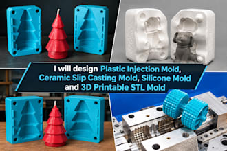 design plastic injection mold ceramic slip casting and silicone 3d printable stl