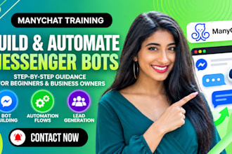 teach you how to build and automate manychat messenger bots
