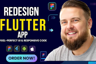 build, rebrand flutter app UI UX into a modern responsive design