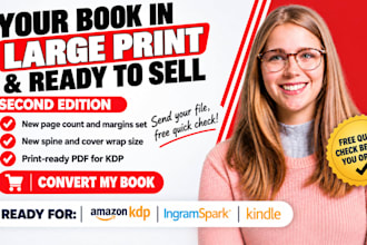 convert your book into a large print edition for KDP and ingramspark