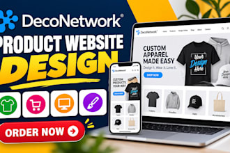 build professional deconetwork product website design for print and apparel shop