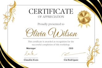 create editable certificate, course completion diplomas, awards certificate