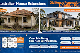 design australian house extensions, old house renovations and addition plans