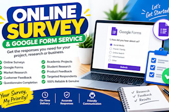 conduct online survey form on google form type form and fill online survey