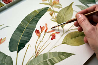 draw realistic watercolor botanical and floral illustration