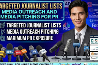 build targeted journalist lists, media outreach and media pitching for PR