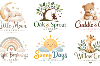 design a professional baby, childcare, daycare, kids, or children nursery logo