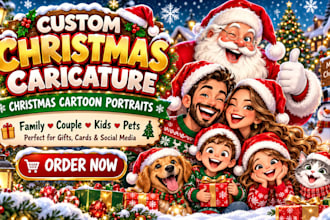 christmas caricature, christmas cartoon, christmas character, christmas cartoon
