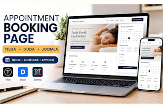 design booking appointment landing page with tilda duda joomla