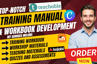 create a professional training manual, facilitator guide, training workbook, pdf