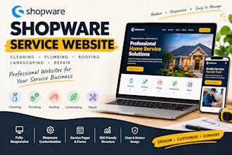 design cleaning plumbing roofing landscaping repair shopware website