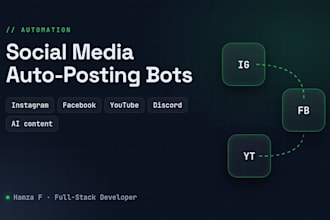 build an instagram, facebook and youtube auto posting bot