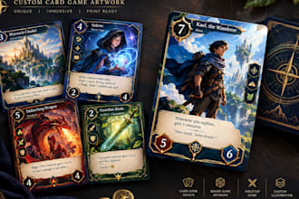 design custom card game card board game artwork for playing card tabletop games