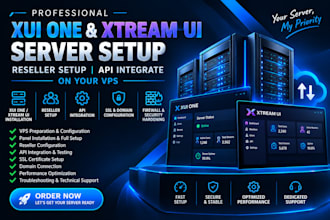 setup xui one, xtreamui server, reseller setup, API integrate on your vps