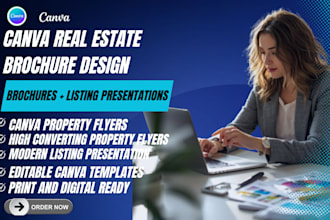 design canva real estate brochures, property flyers and listing presentations