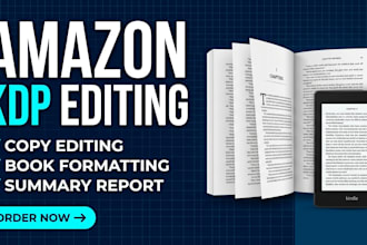 do proofreading, amazon kdp and amazon kdp manuscript for editing