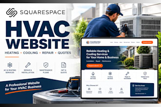 design squarespace hvac website heating cooling contractor services website