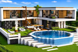 build minecraft house castle spawn lobby hub farm map for minecraft java bedrock