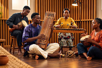 live kora, balafon, and african melodic instrument