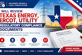 review texas energy, ercot, utility regulatory compliance documents