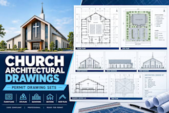 create church architectural drawing sets for permit submission