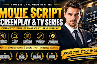 ghostwrite movie script, screenwriting, screen play, script writing, tv series